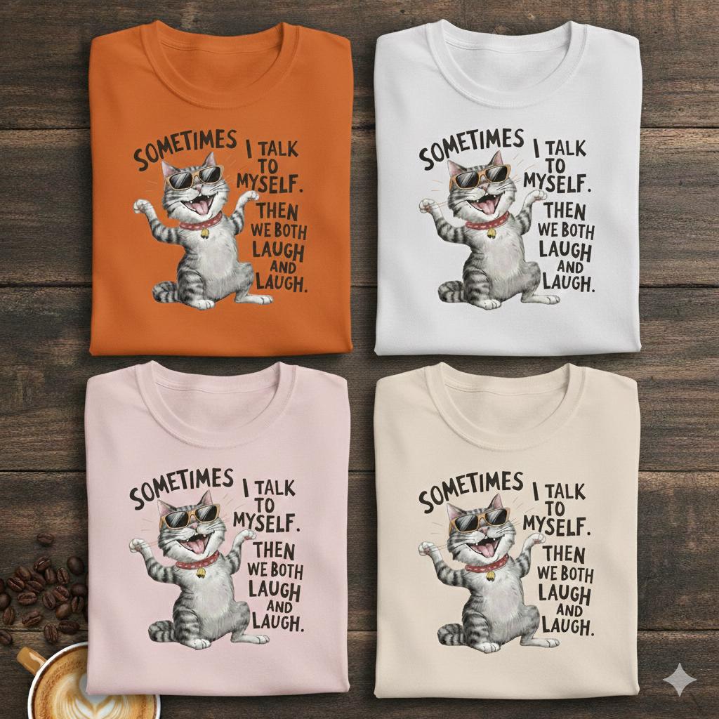 Funny Cat Graphic Tee - Sarcastic Humor Unisex T-Shirt with Sunglasses Design