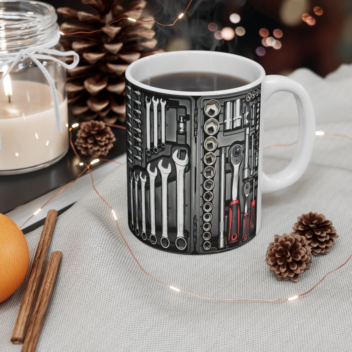 Toolbox Tools Mug — Mechanic Wrenches & Sockets Coffee Cup