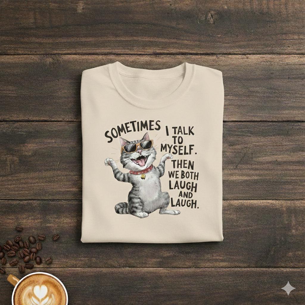 Funny Cat Graphic Tee - Sarcastic Humor Unisex T-Shirt with Sunglasses Design
