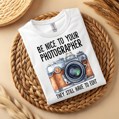 Funny Photographer Graphic Tee, Camera Humor, Unisex Soft Fit