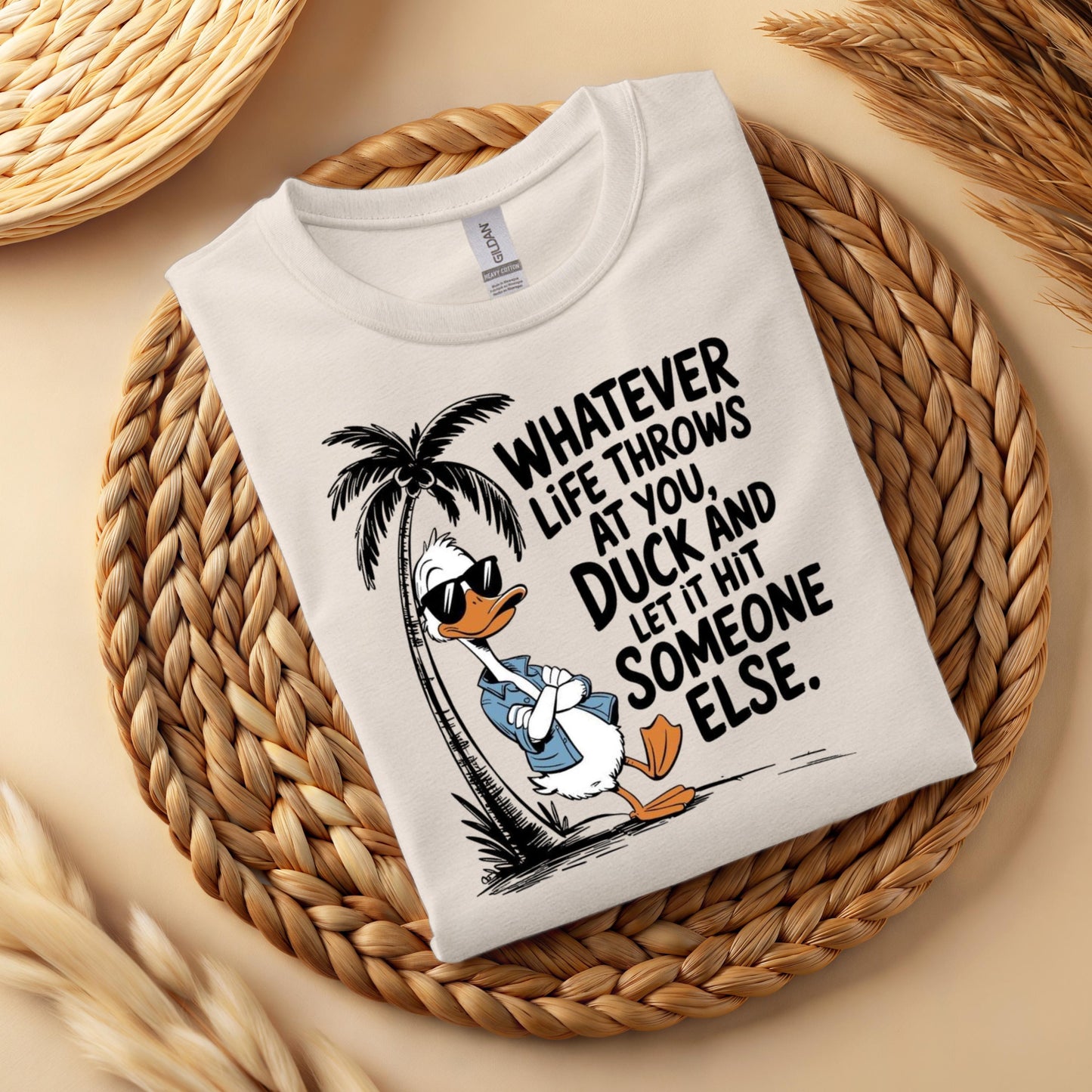 Sarcastic Duck Graphic Tee - Funny Unisex Cotton Shirt