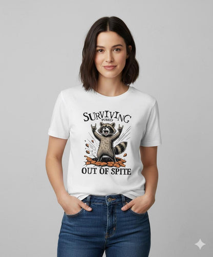 Funny Raccoon Graphic Tee – Sarcastic Humor, Caffeine Lover Shirt