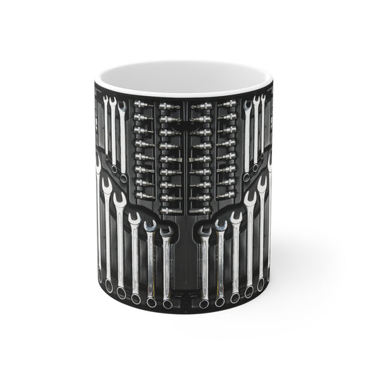 Toolbox Tools Mug — Mechanic Wrenches & Sockets Coffee Cup