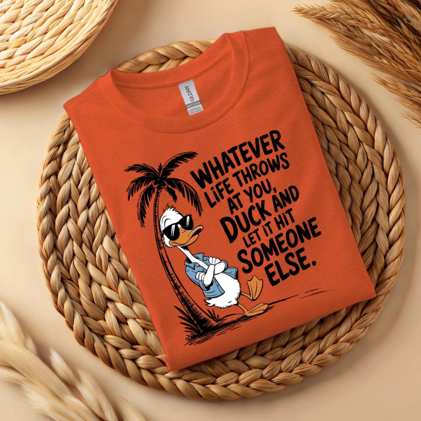 Sarcastic Duck Graphic Tee - Funny Unisex Cotton Shirt
