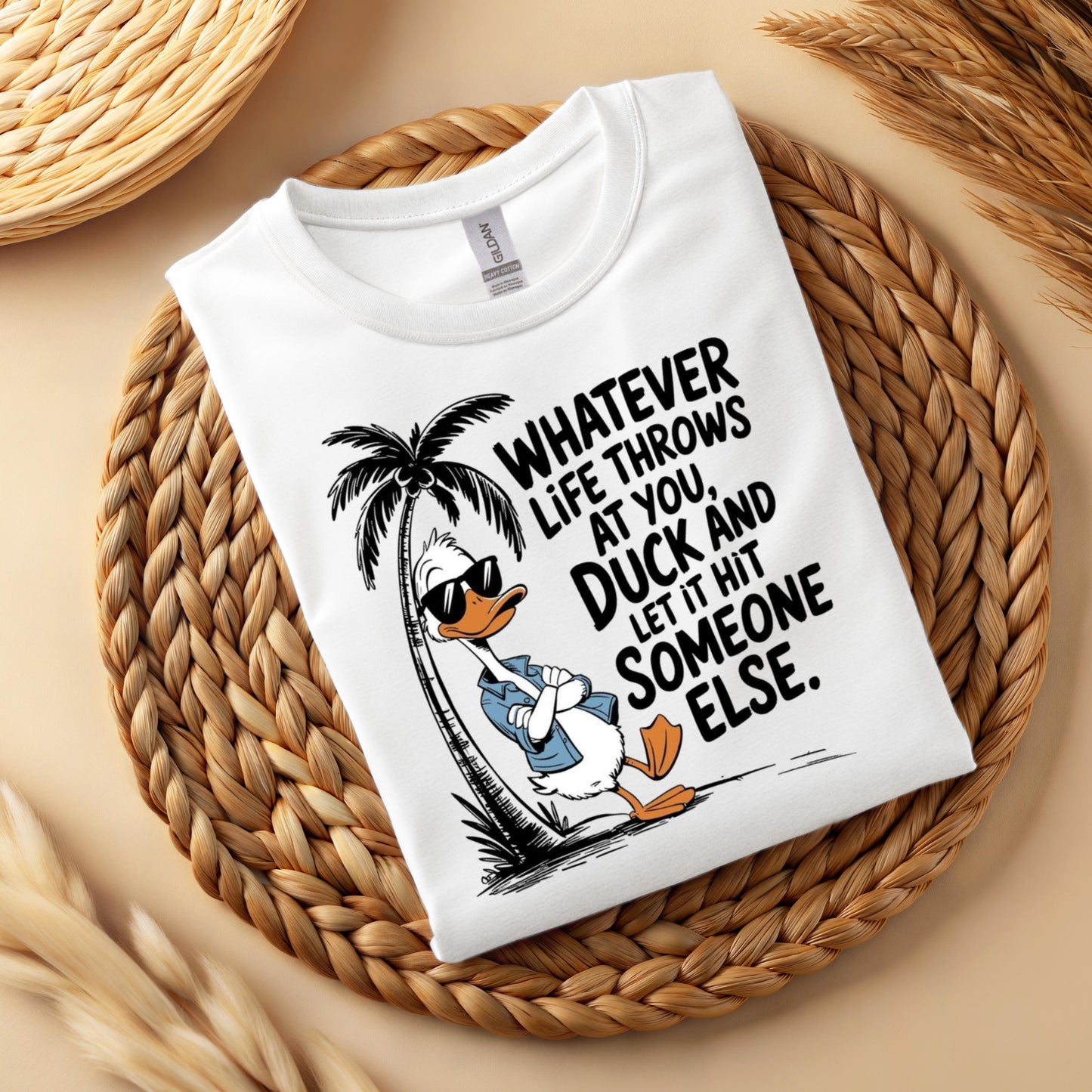 Sarcastic Duck Graphic Tee - Funny Unisex Cotton Shirt