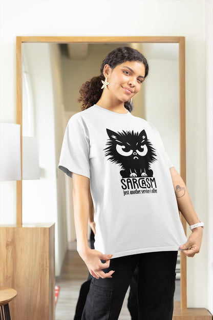 Sarcastic Cat Graphic Tee - Funny Grumpy Feline Lover Unisex Shirt Gift for Pet Owner