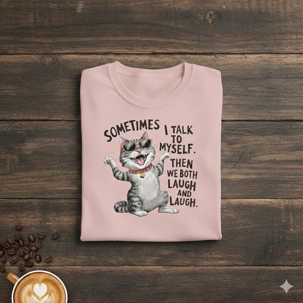 Funny Cat Graphic Tee - Sarcastic Humor Unisex T-Shirt with Sunglasses Design