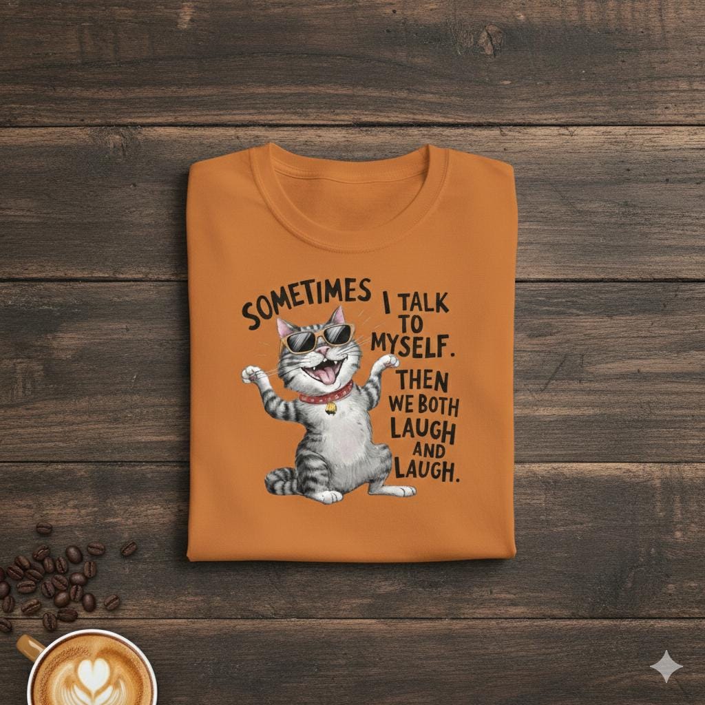 Funny Cat Graphic Tee - Sarcastic Humor Unisex T-Shirt with Sunglasses Design