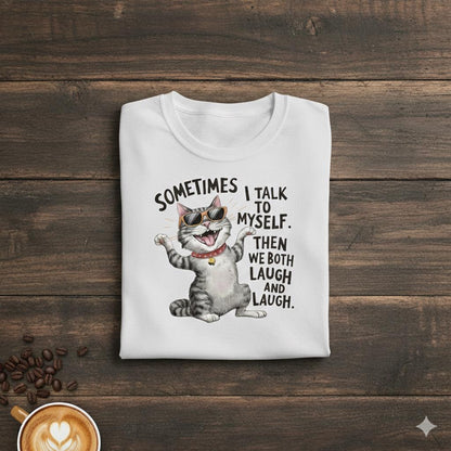 Funny Cat Graphic Tee - Sarcastic Humor Unisex T-Shirt with Sunglasses Design
