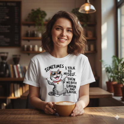 Funny Cat Graphic Tee - Sarcastic Humor Unisex T-Shirt with Sunglasses Design