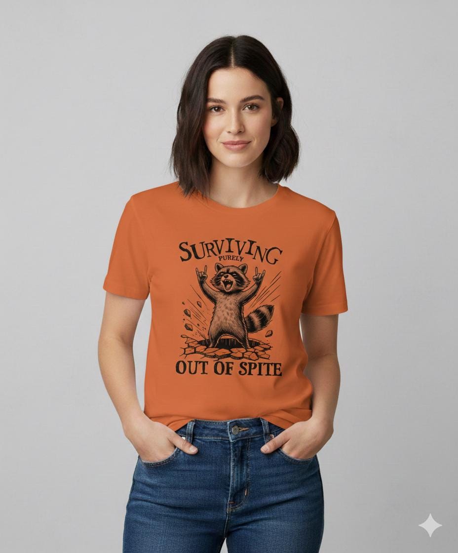 Funny Raccoon Graphic Tee – Sarcastic Humor, Caffeine Lover Shirt