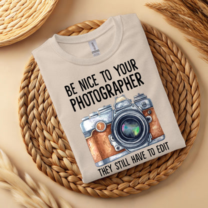 Funny Photographer Graphic Tee, Camera Humor, Unisex Soft Fit
