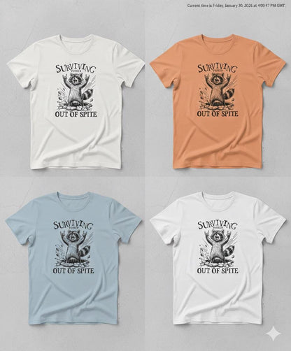 Funny Raccoon Graphic Tee – Sarcastic Humor, Caffeine Lover Shirt