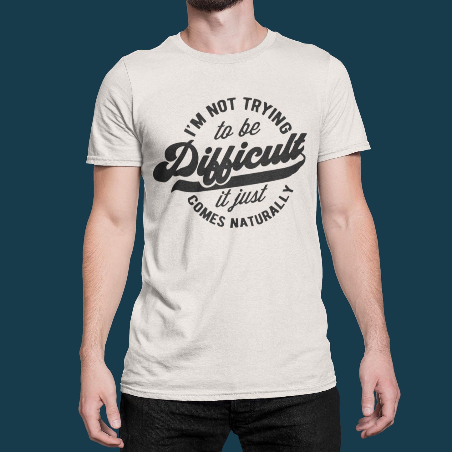 Sarcastic Slogan Tee – "Difficult" Graphic, Unisex Soft Cotton T-Shirt