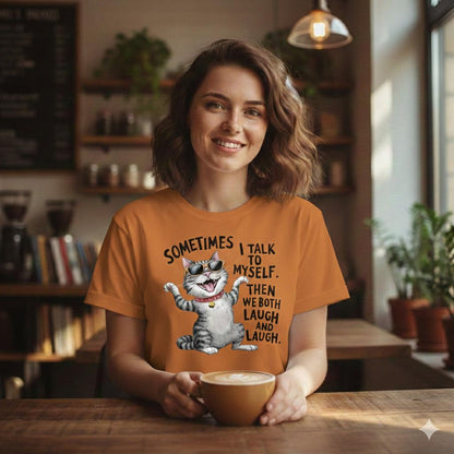 Funny Cat Graphic Tee - Sarcastic Humor Unisex T-Shirt with Sunglasses Design