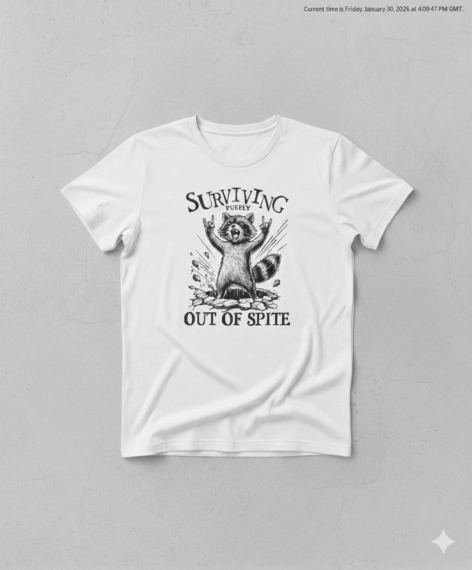Funny Raccoon Graphic Tee – Sarcastic Humor, Caffeine Lover Shirt