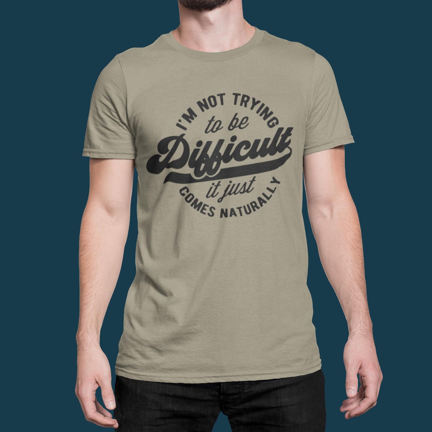 Sarcastic Slogan Tee – "Difficult" Graphic, Unisex Soft Cotton T-Shirt