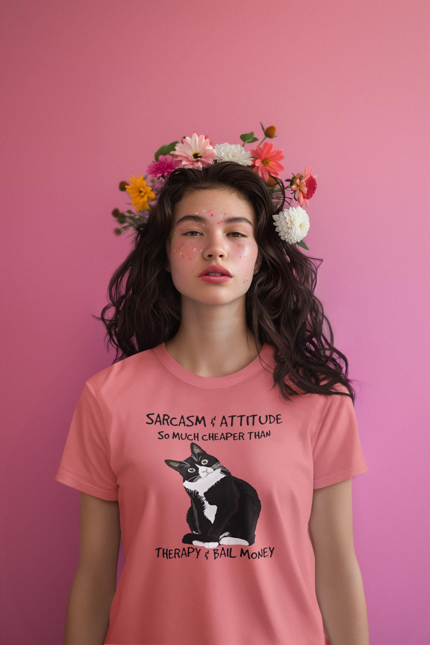 Funny Cat Graphic Tee - Sarcasm & Attitude Shirt