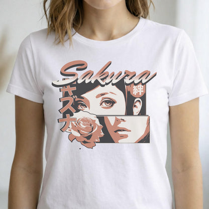 Sakura Anime Graphic T-Shirt, Japanese Streetwear, Vaporwave Art Tee