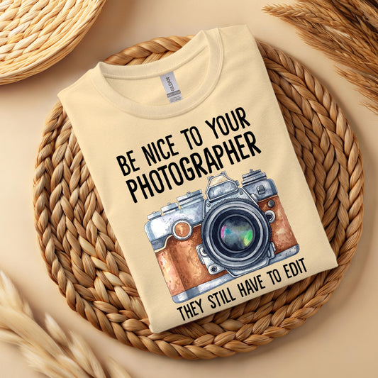 Funny Photographer Graphic Tee, Camera Humor, Unisex Soft Fit