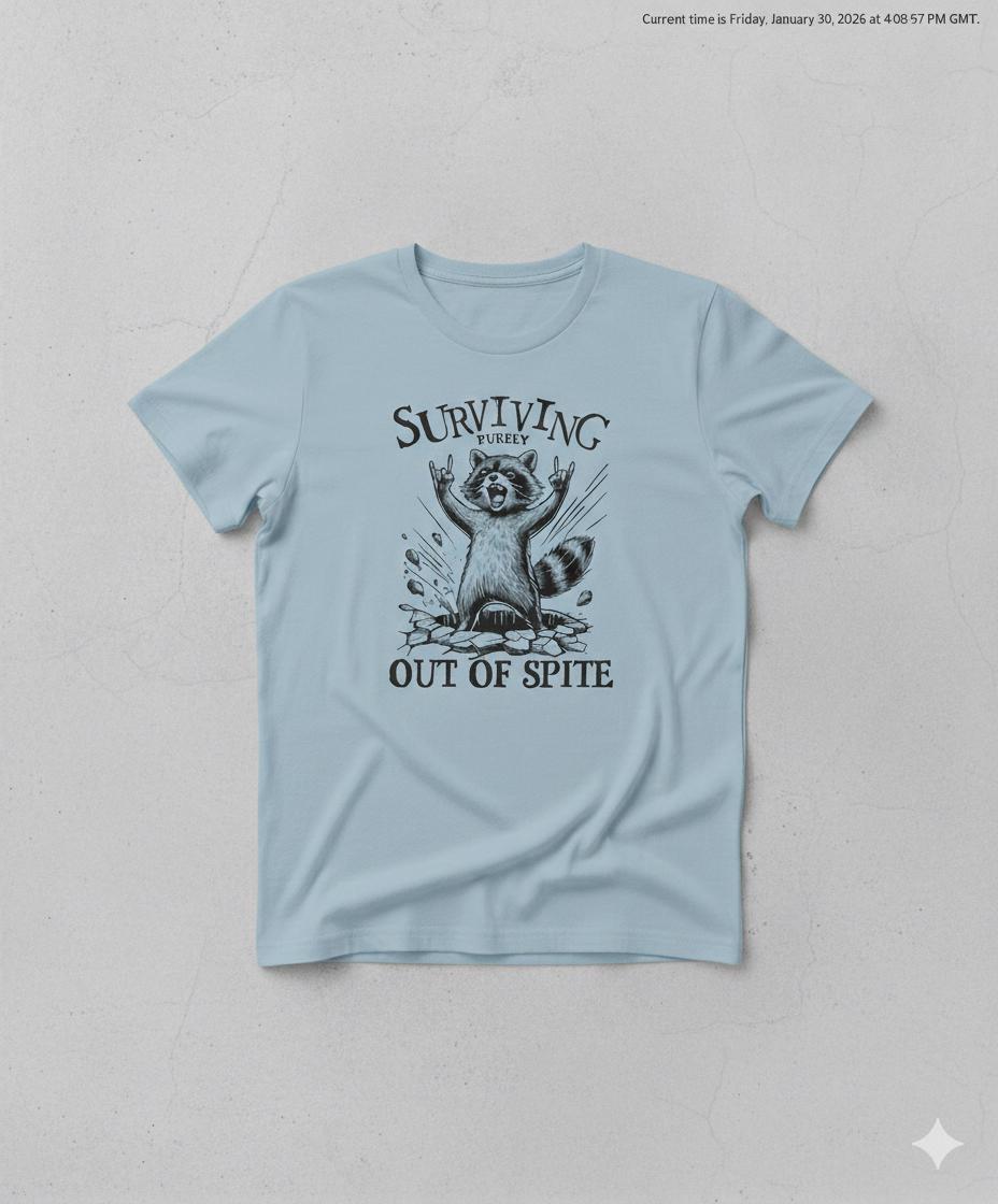 Funny Raccoon Graphic Tee – Sarcastic Humor, Caffeine Lover Shirt