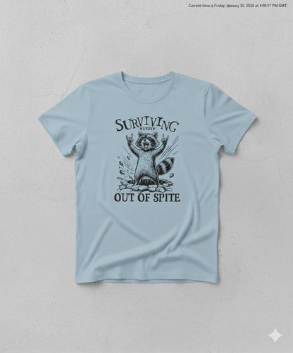Funny Raccoon Graphic Tee – Sarcastic Humor, Caffeine Lover Shirt