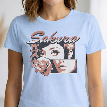 Sakura Anime Graphic T-Shirt, Japanese Streetwear, Vaporwave Art Tee