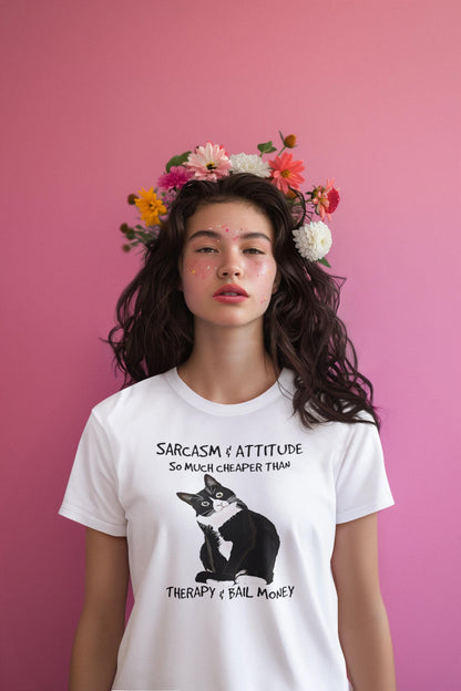 Funny Cat Graphic Tee - Sarcasm & Attitude Shirt